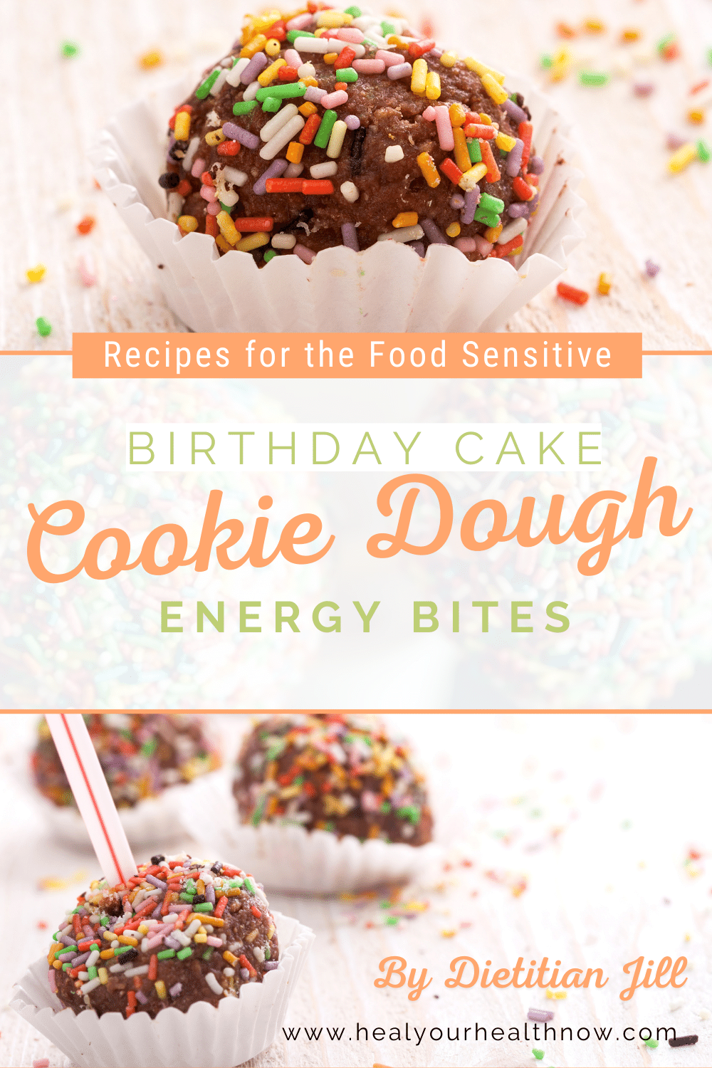 Birthday Cake Cookie Dough Energy Bites